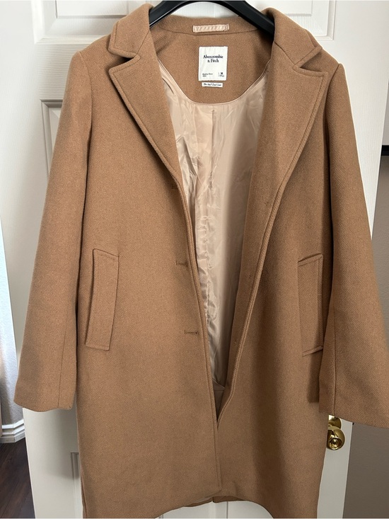 Abercrombie & Fitch Jackets & Blazers - Abercrombie & Fitch Camel Wool-Blend Notch Lapel Coat